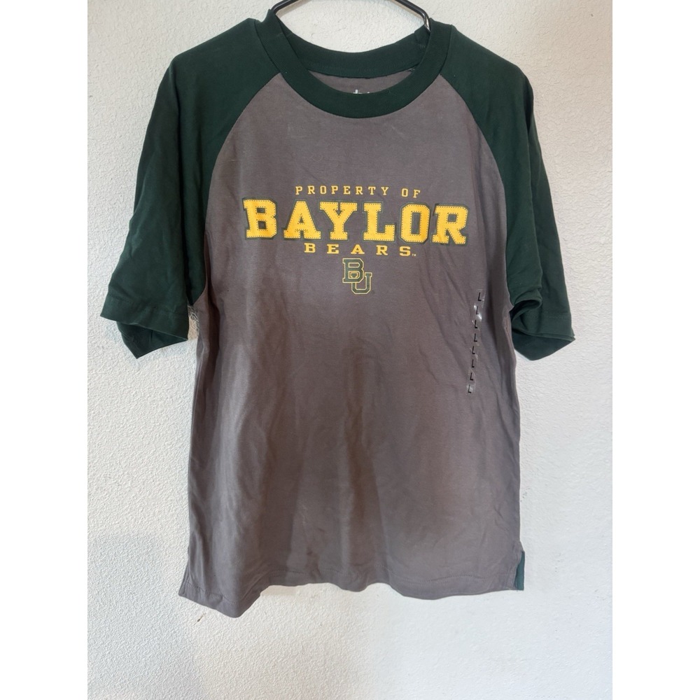 Property Of Baylor University Bears Dark Green And Grey T-Shirt‎ New! LARGE